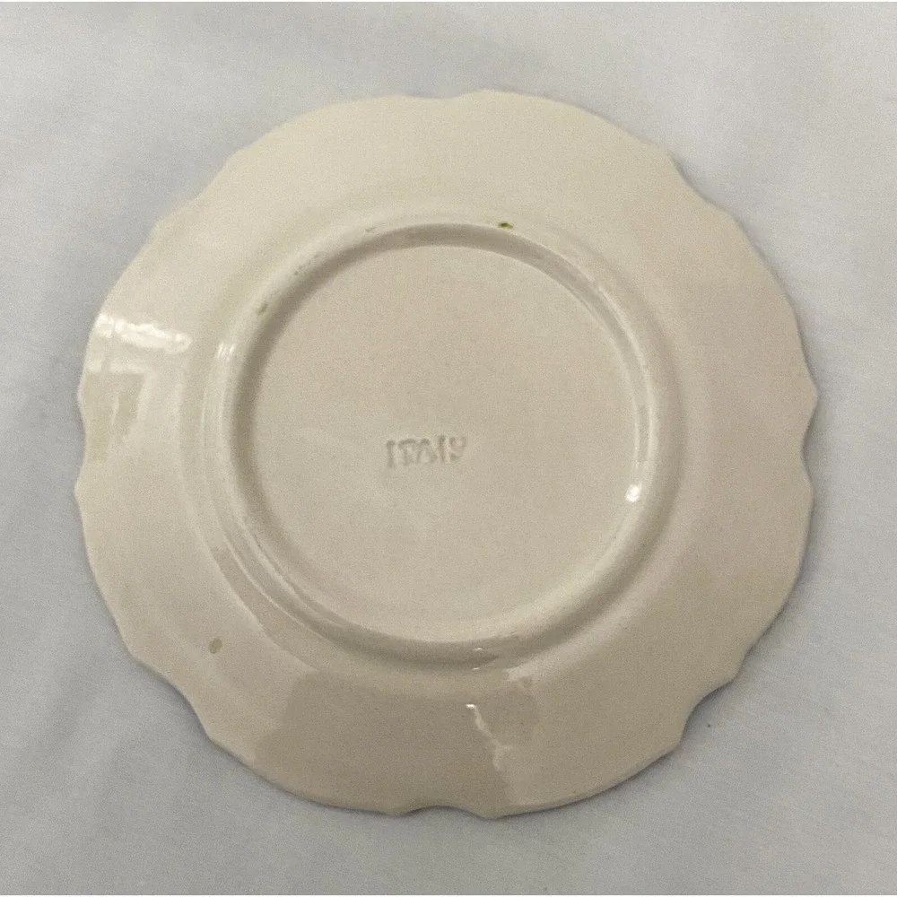 VTG Floral Painted Ceramic Dish ITALY Small Plate